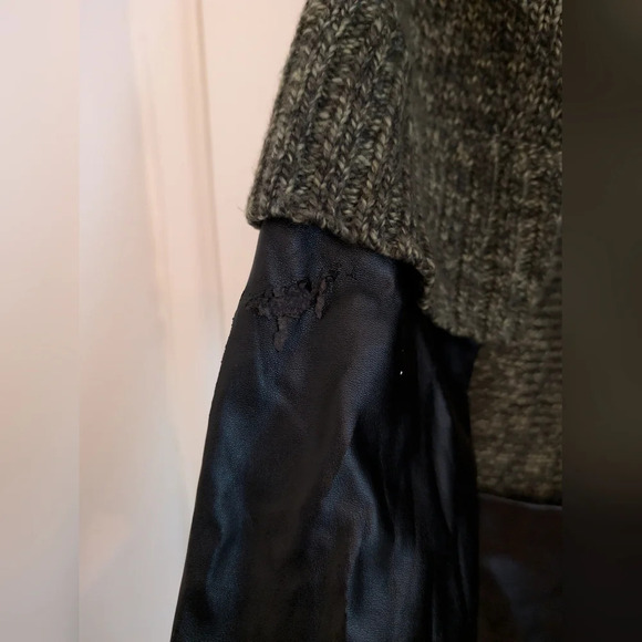 Karl Lagerfeld Khaki & Faux leather  cardigan Medium - Picture 3 of 8